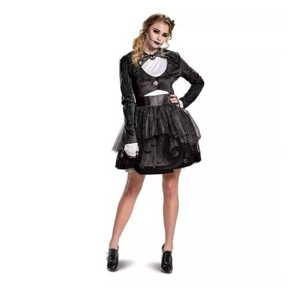 Disney The Nightmare Before Christmas Jack Skellington Halloween Costume Size Lg - Picture 1 of 12